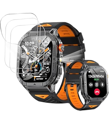 Amazon | スマートウォッチ 2.13インチAMOLED高精度画面 軍用規格 LED